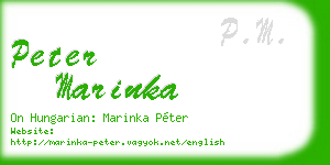 peter marinka business card